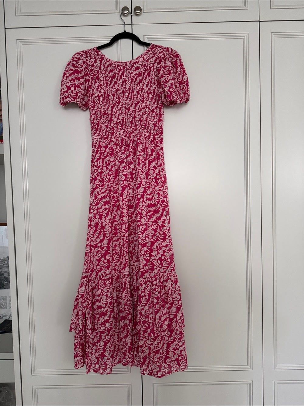 Banjanan Pink and White Floral Smocked Maxi Dress